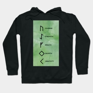 Bind Runes: Courage, Strength, Wealth, Growth, Creativity Hoodie